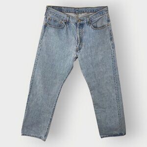 Vtg 90s Levis 501 XX Jeans | 34x30 | Button Fly | Light Wash Distressed | Mexico